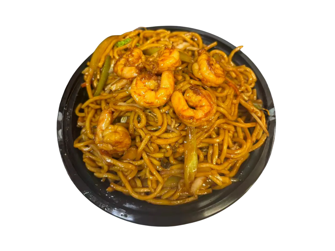 Shrimp lo mein noodles at Chen's Garden, a Chinese Restaurant in Leesburg